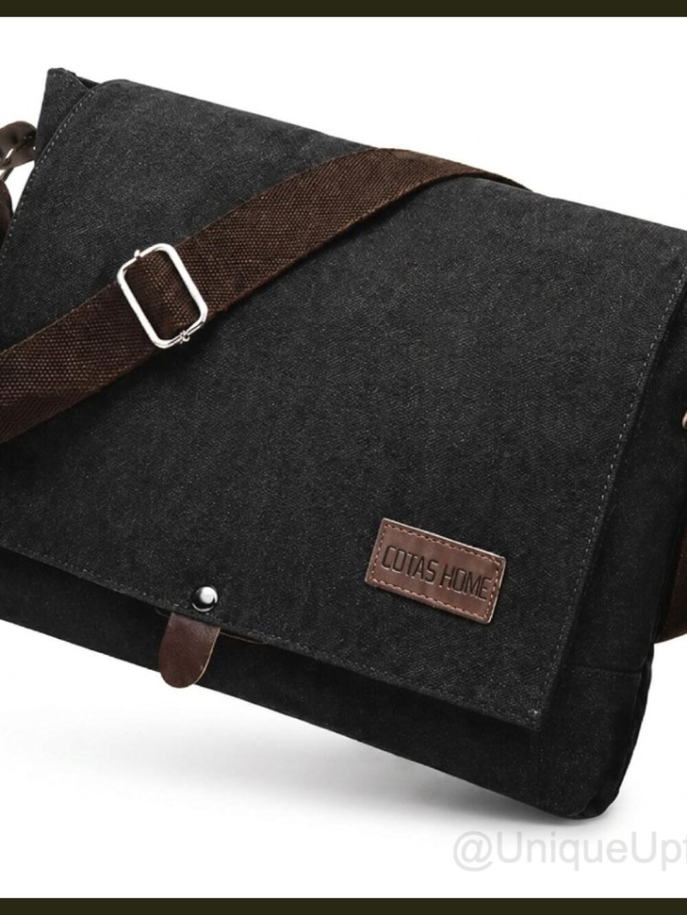 Canvas Messenger Bag Compact Satchel for Work A4 Document